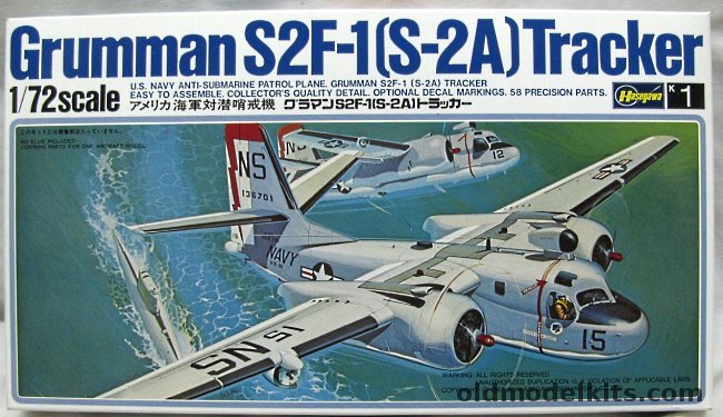 Hasegawa 1/72 Grumman S2F-1 (S-2A) Tracker - Hi-Vis Paint Scheme, K1 plastic model kit